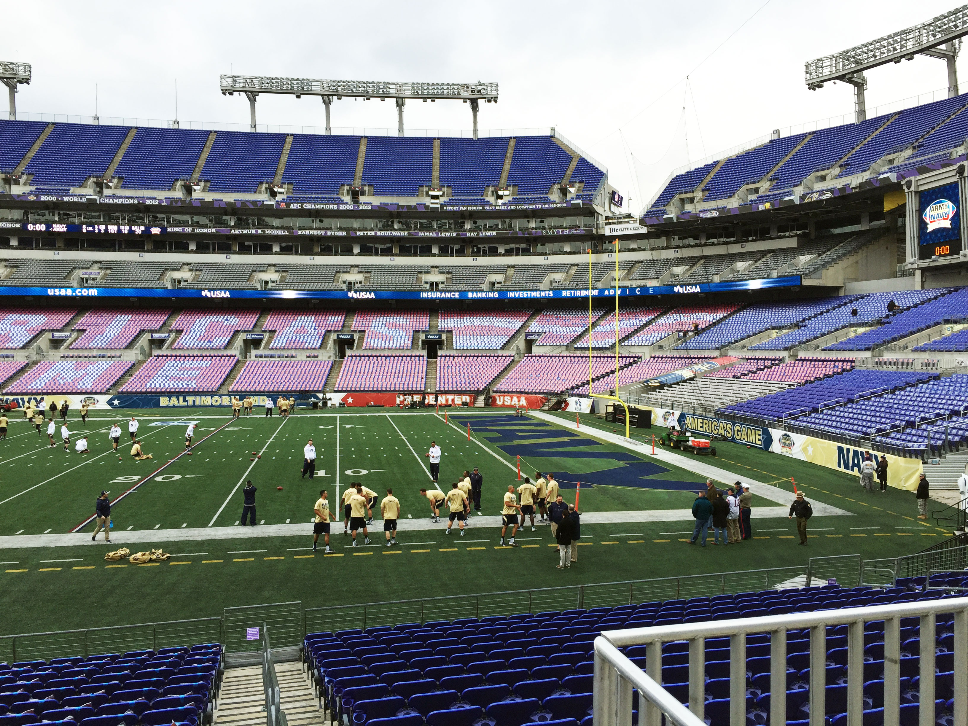 army navy football game field level banner