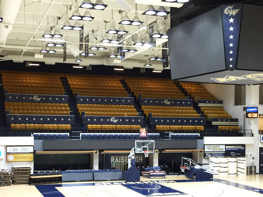 George Washington University Smith Center arena branding large banners